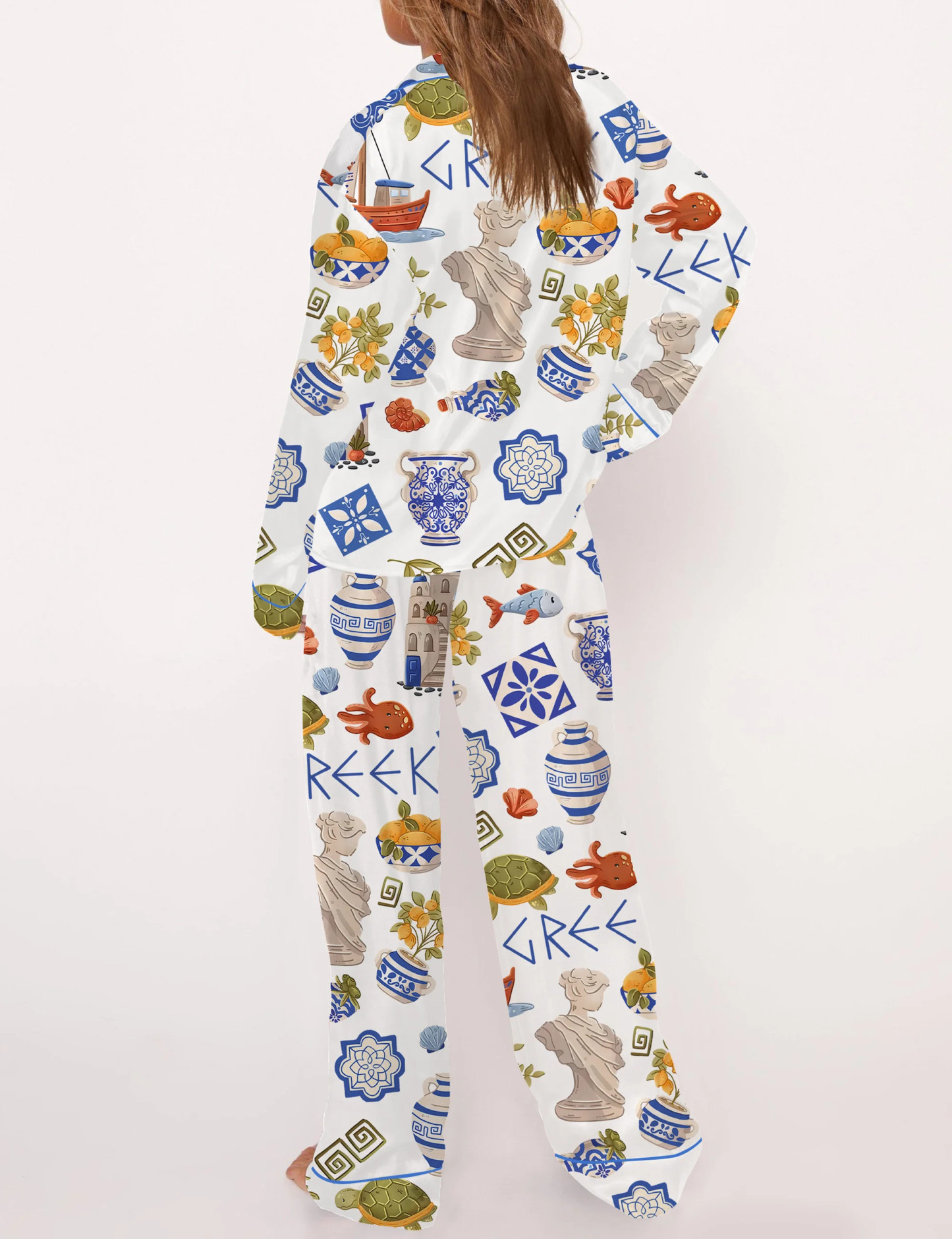 Greece Satin Pajama Set For Women