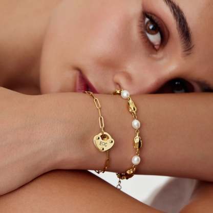 Heart Lock Initial Bracelet