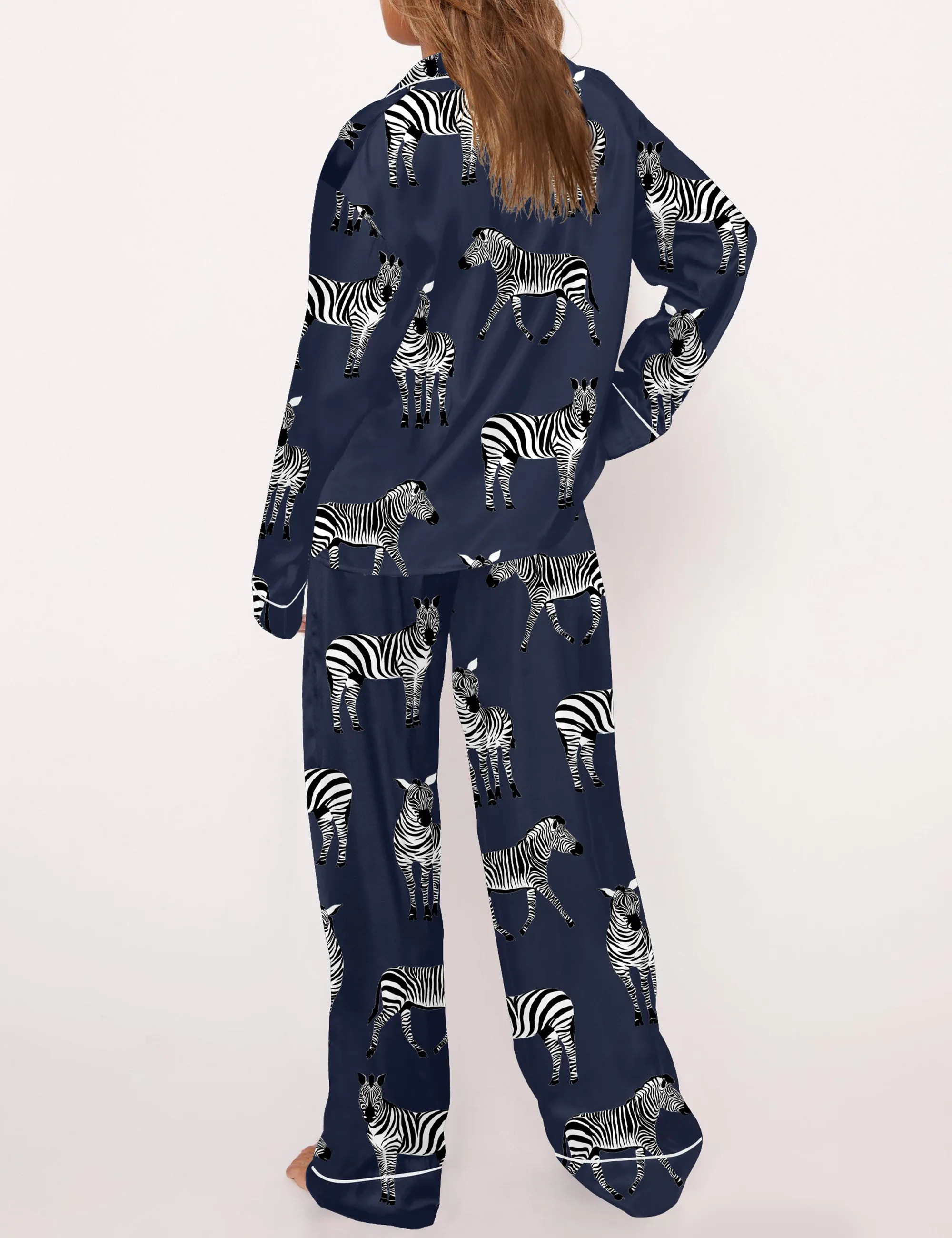 Zebra Satin Pajama Set For Women