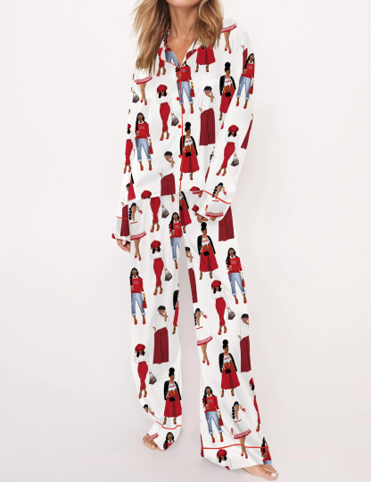 DST Sisterhood Satin Pajama Set For Women