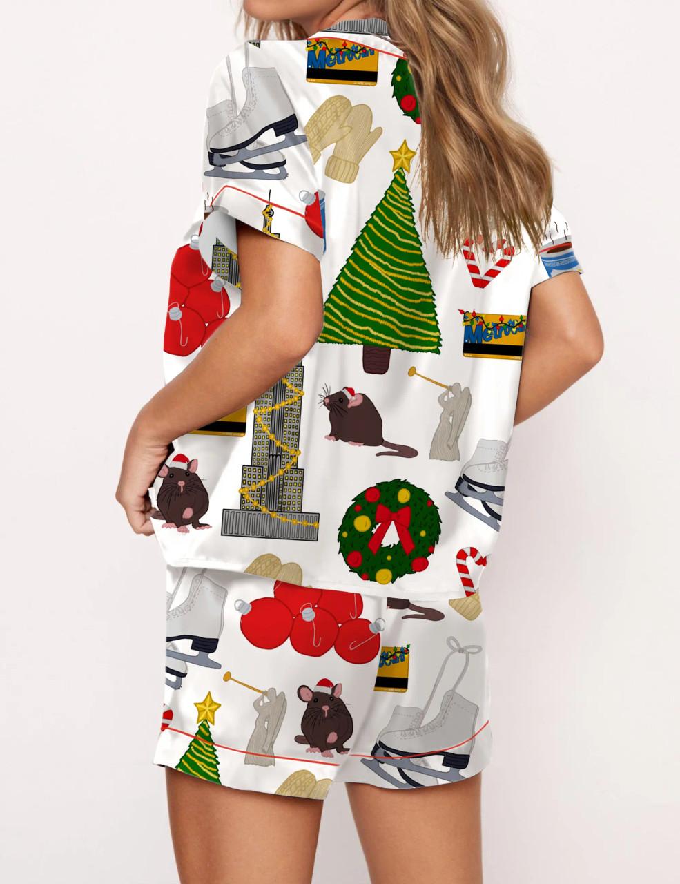 Holiday In New York Satin Pajama Set For Women