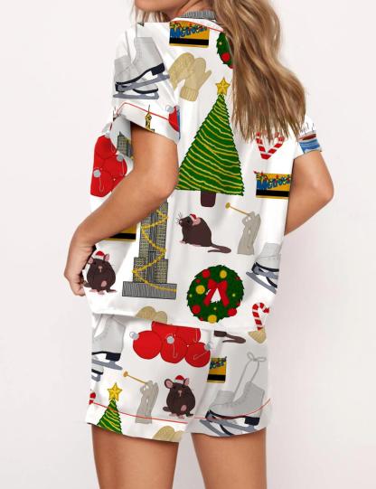 Holiday In New York Satin Pajama Set For Women