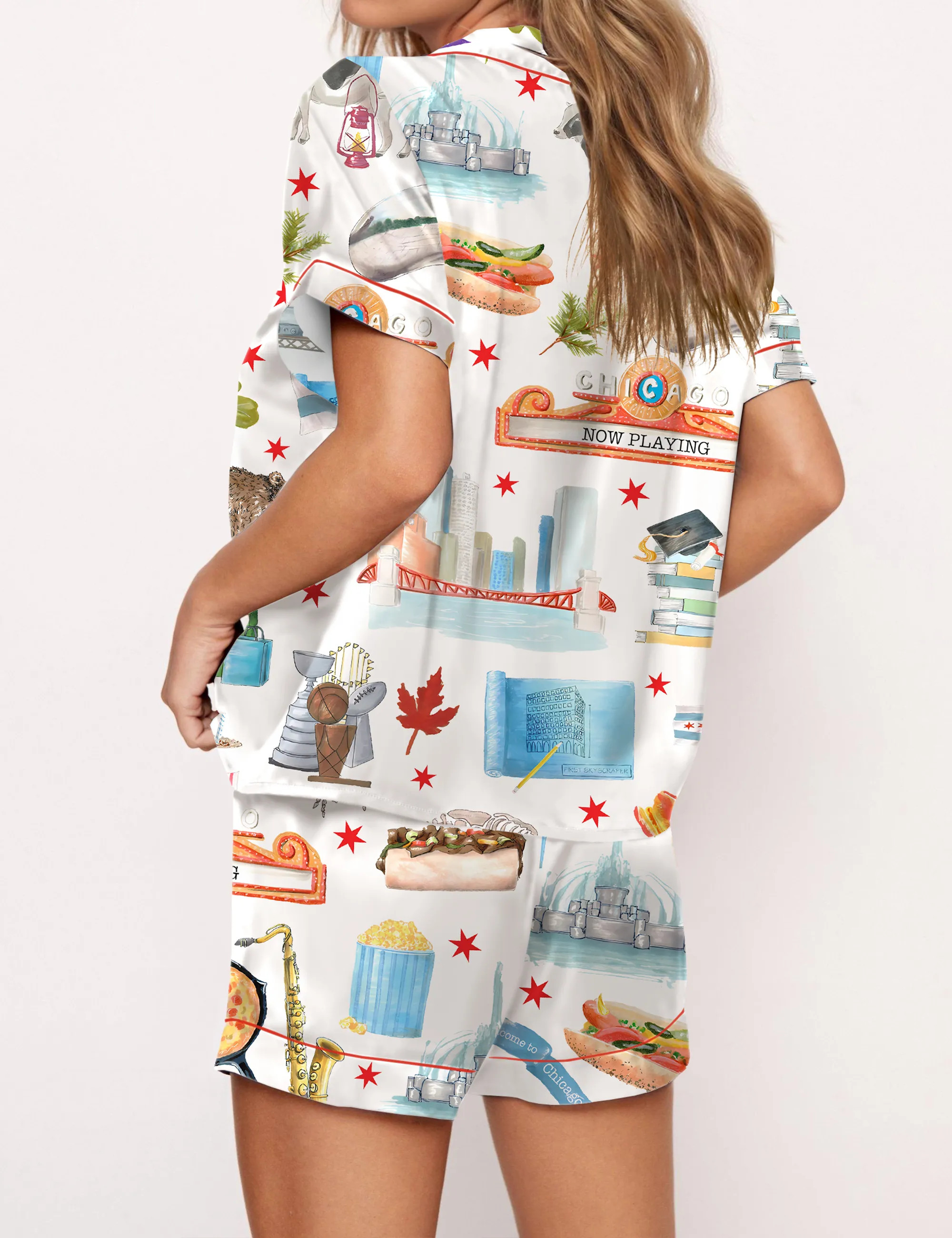 Chicago City Silky Satin Pajama Set For Women