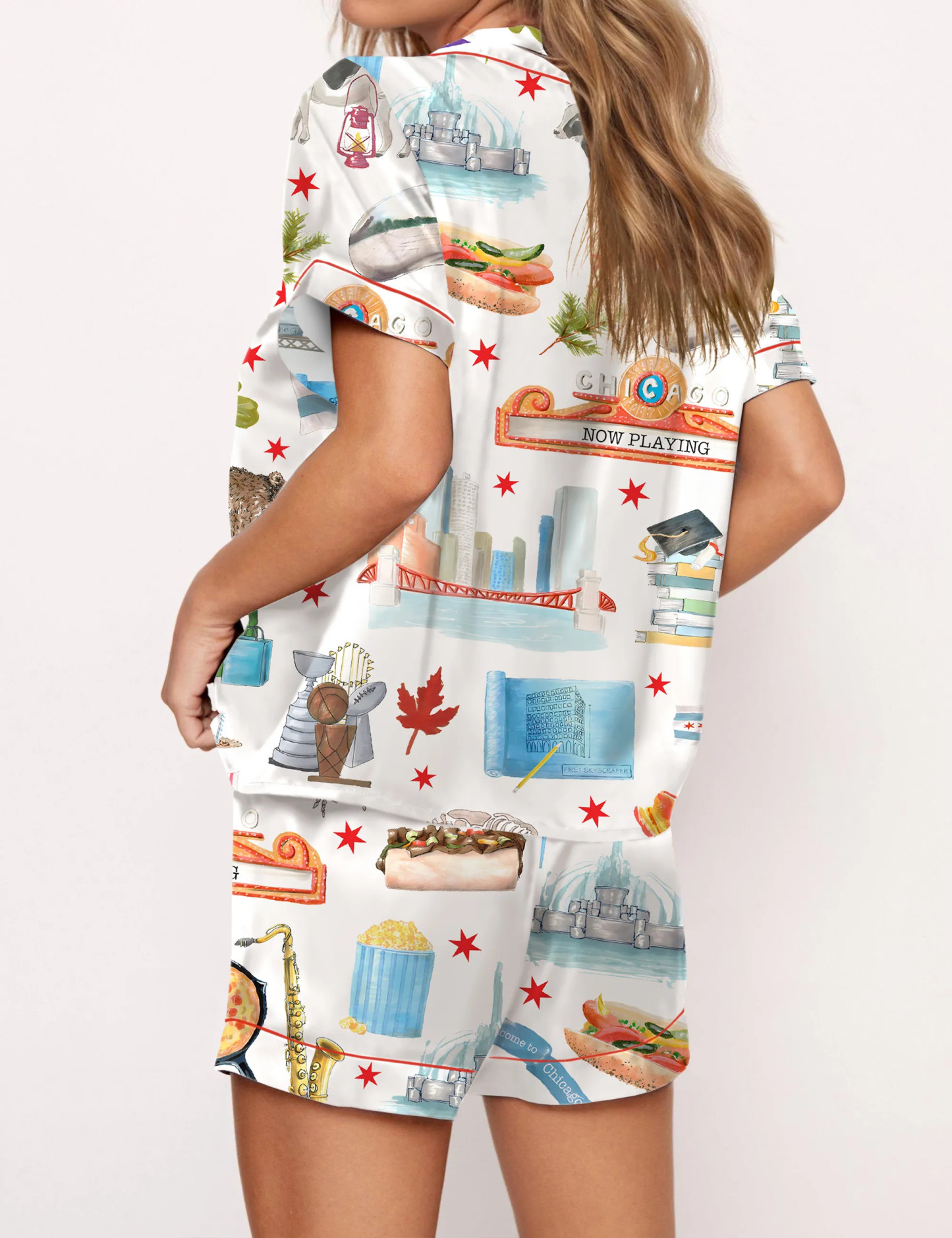 Chicago City Silky Satin Pajama Set For Women