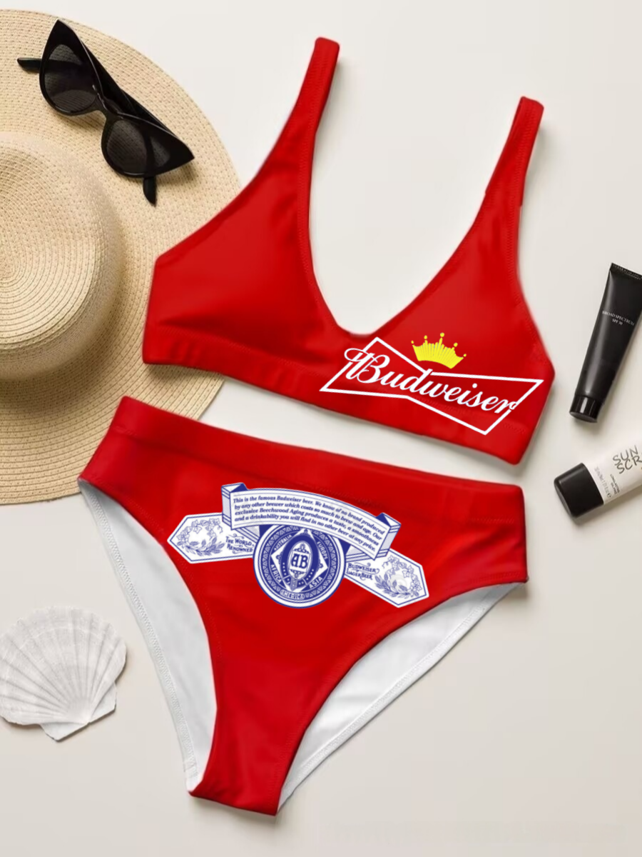Budweiser Sexy Two-Piece Bikini Set Swimsuit 