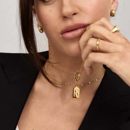 Pavé Initial Pendant Necklace