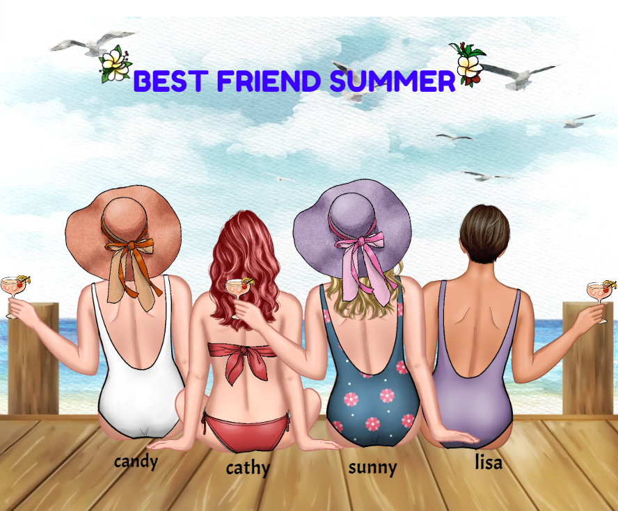 Personalized Beach Best Friends Mug - Best Friend Birthday Gifts - Wooden Dock