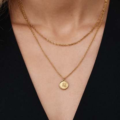 Initial Stamp Necklace