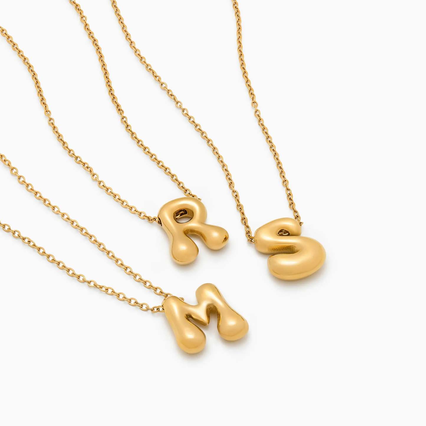 Bubble Statement Initial Necklace