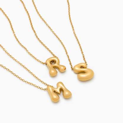 Bubble Statement Initial Necklace
