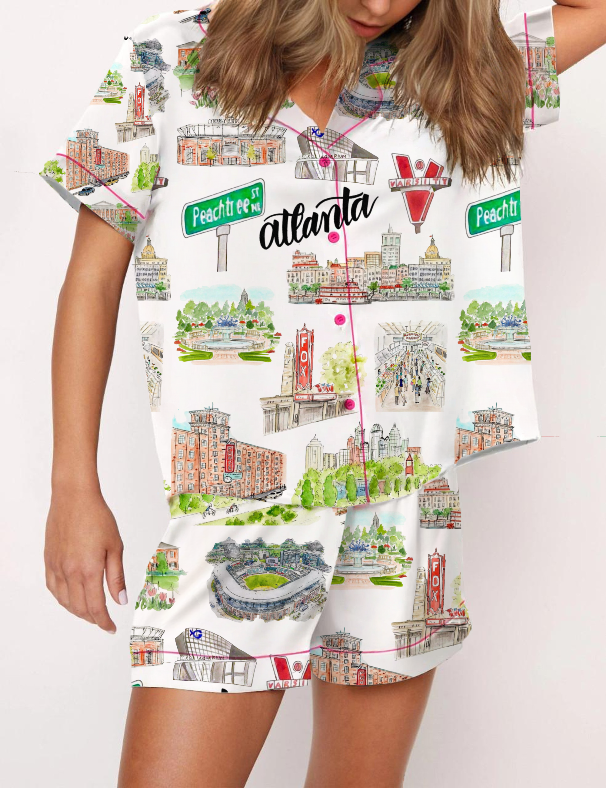 Atlanta Silky Satin Pajama Short Set For Women