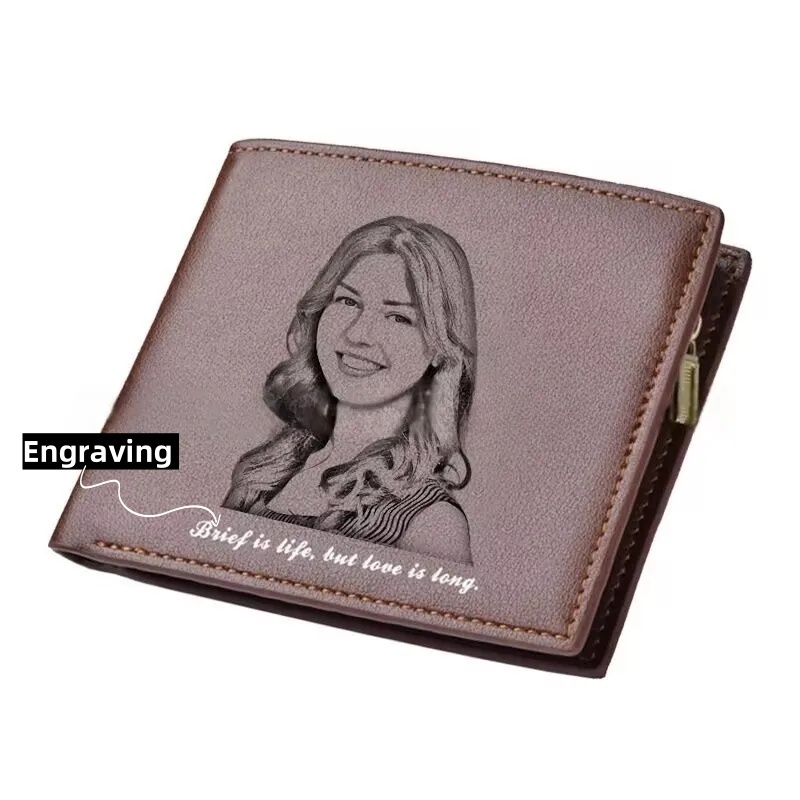 Personalized Photo Leather Lady's Bifold Wallet with Multiple Card Slots Mother's Day Anniversary Gift for Her