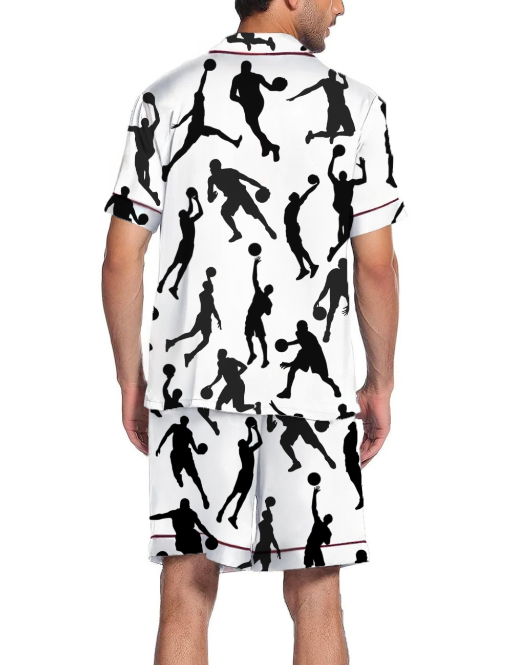 Basketball Silky Satin Pajama Short Set For Man