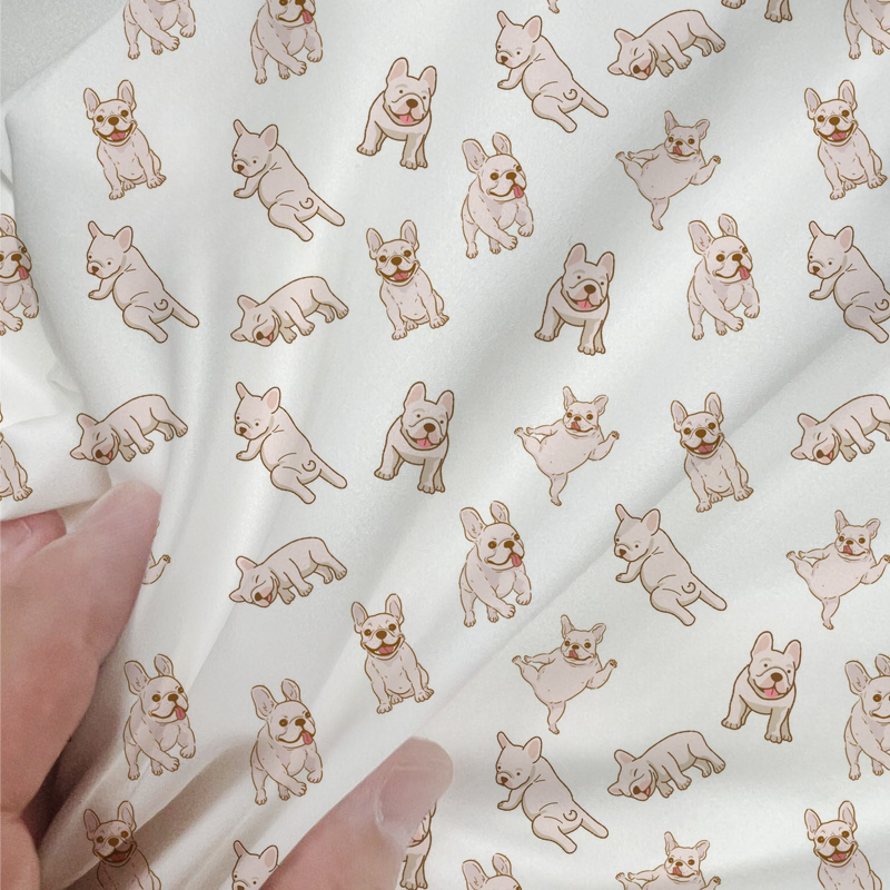 French Bulldogs Toile 100% Cotton Duvet Cover Set  King Twin Comforter Queen Bedding for Guest Room with Hidden Zipper Closure 3Pcs