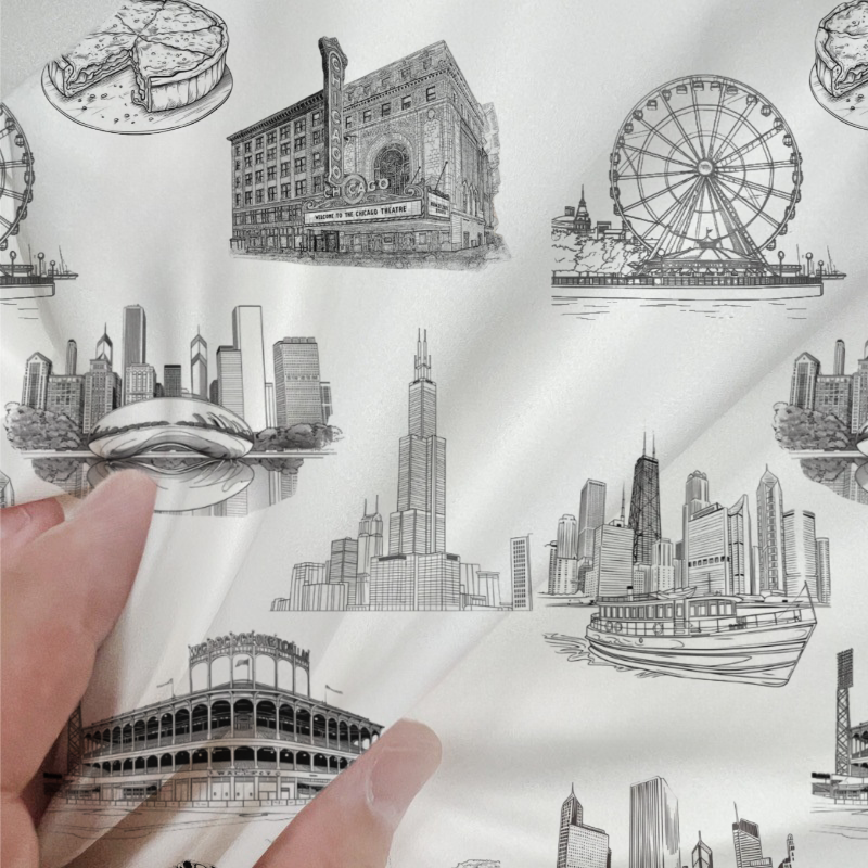 Chicago Toile 100% Cotton Duvet Cover Set  King Twin Comforter Queen Bedding for Guest Room Toile de Jouy with Hidden Zipper Closure 3Pcs