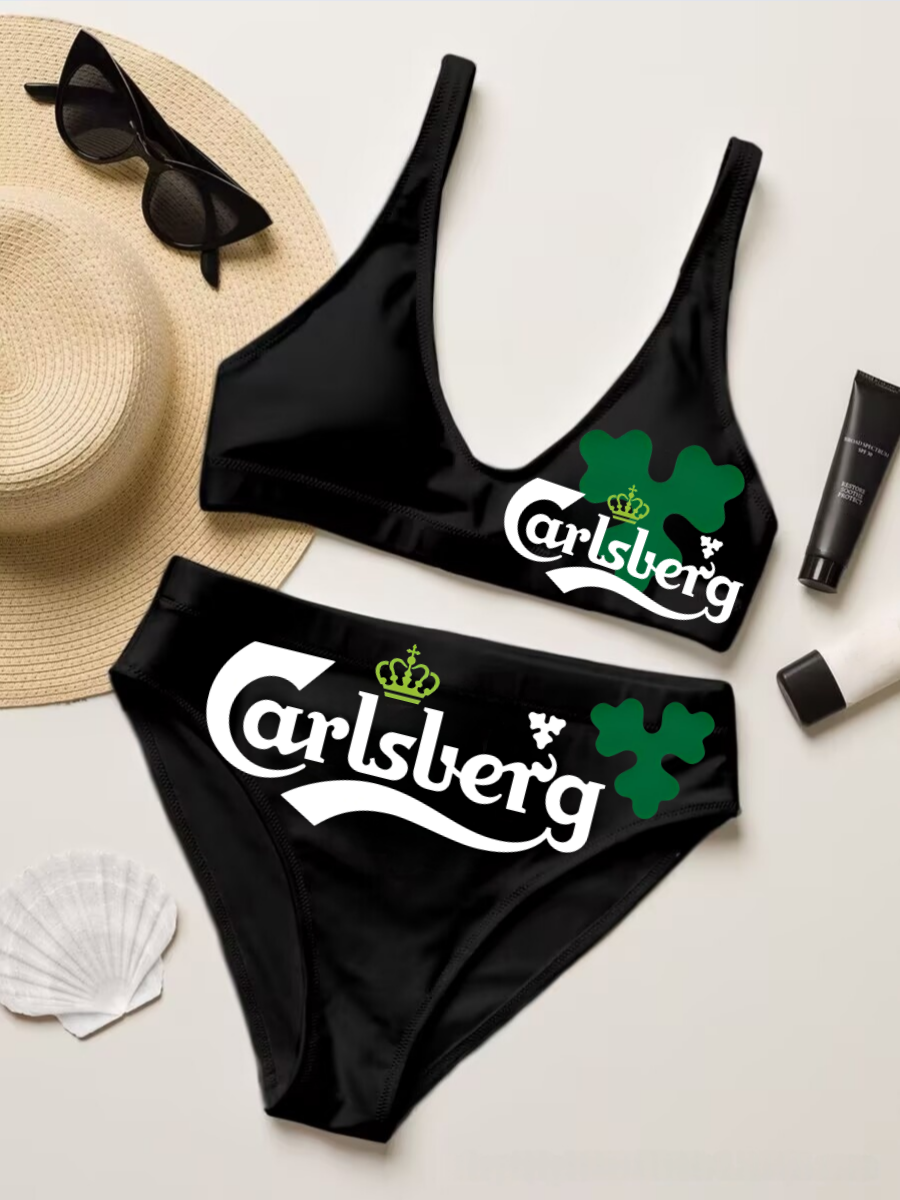 Carlsberg Sexy Two-Piece Bikini Set Swimsuit 