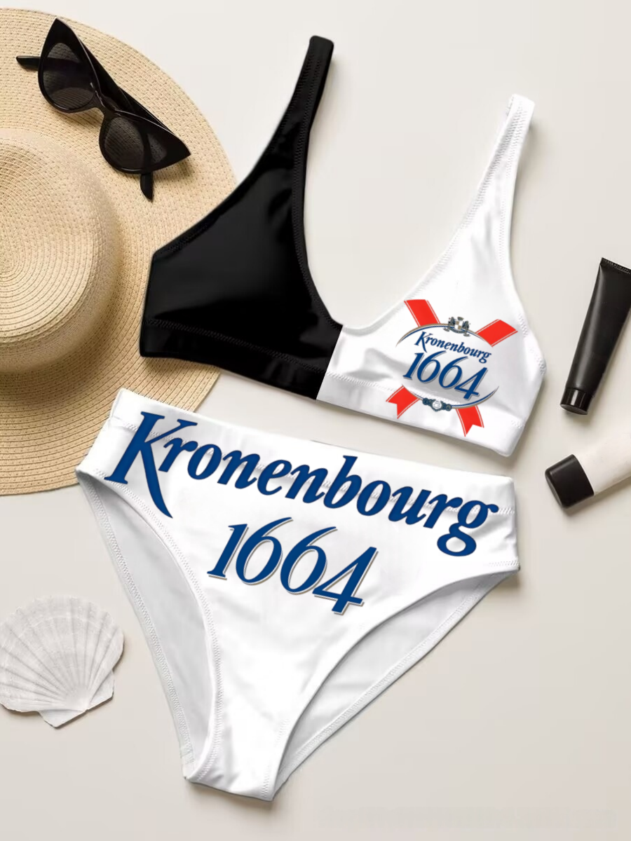 Kronenbourg 1664 Sexy Two-Piece Bikini Set Swimsuit 