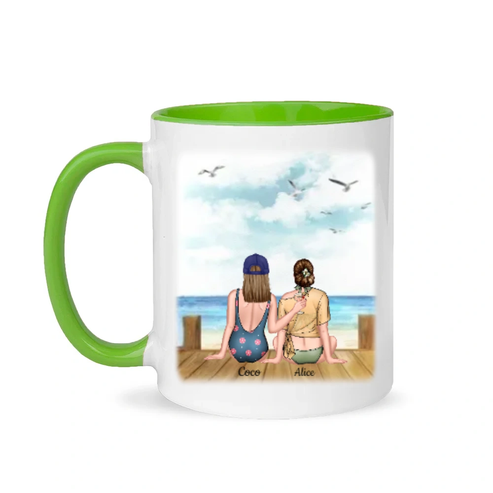 Personalized Best Friend Caption " The quiet one The loud one " Coffee Cup Ceramic Mug Birthday Anniversary Gift for Her Best Friend