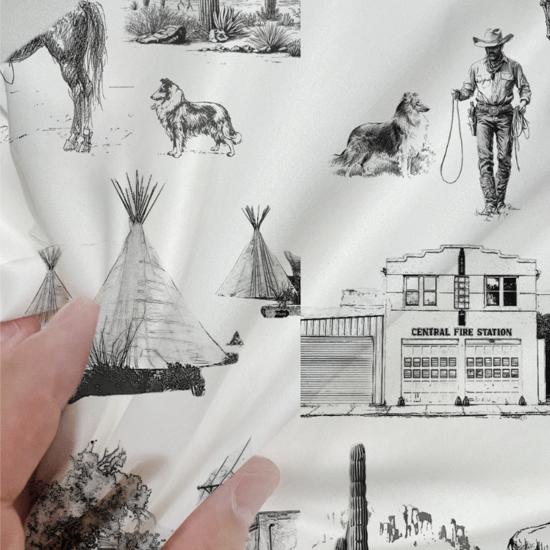 Marfa Toile 100% Cotton Duvet Cover Set  King Twin Comforter Queen Bedding for Guest Room Toile de Jouy with Hidden Zipper Closure 3Pcs