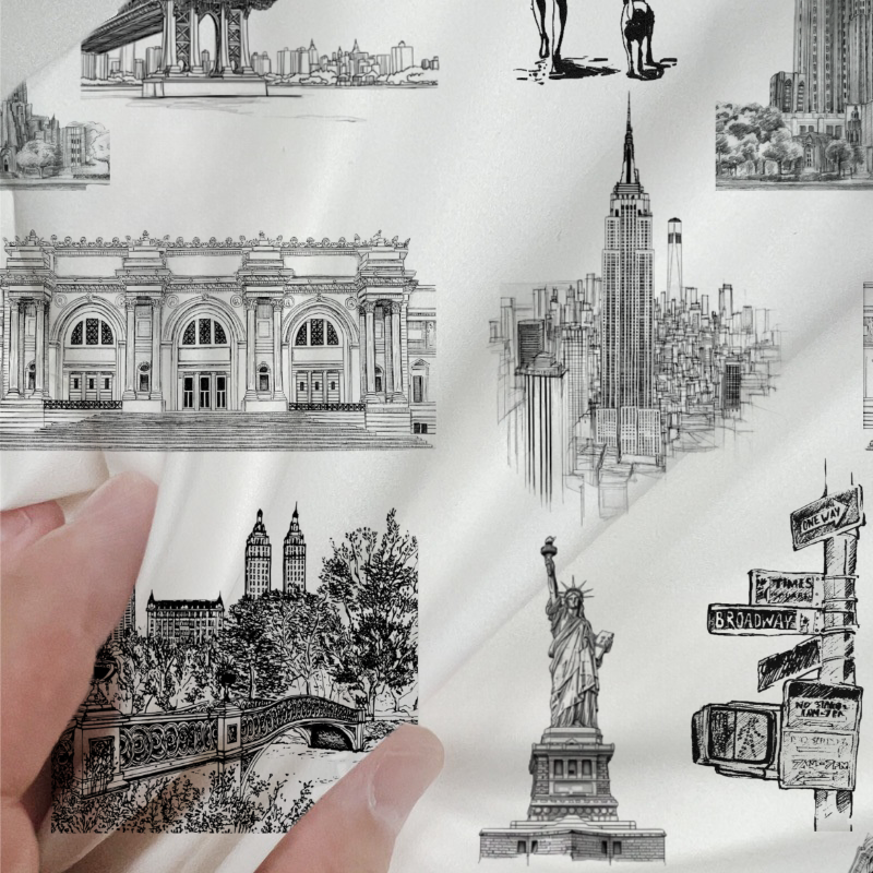 New York Toile 100% Cotton Duvet Cover Set  King Twin Comforter Queen Bedding for Guest Room with Hidden Zipper Closure 3Pcs