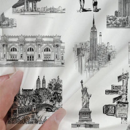 New York Toile 100% Cotton Duvet Cover Set  King Twin Comforter Queen Bedding for Guest Room with Hidden Zipper Closure 3Pcs