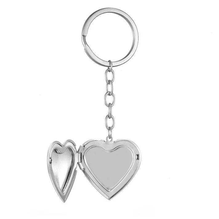 Personalized Heart Photo Necklace Key Ring with Engraved Text Birthday Anniversary Gift for Women
