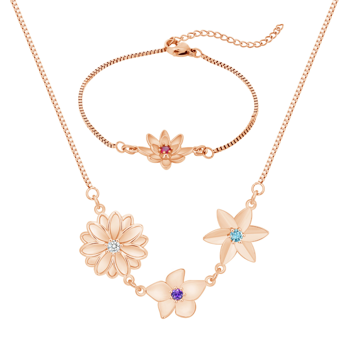 Personalized Birth Flower Necklace for Mother Grandma Jewelry Gift