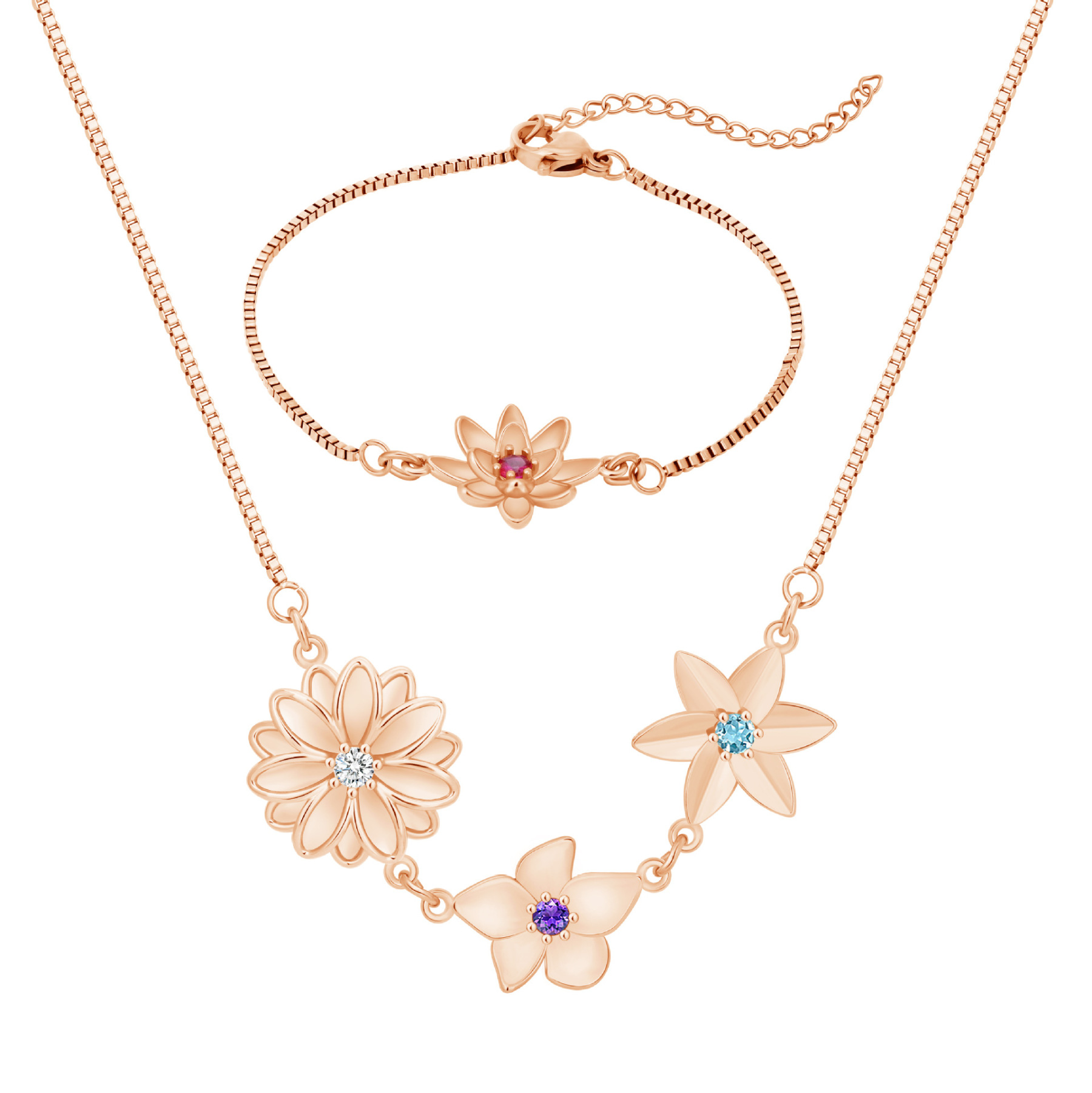 Personalized Birth Flower Necklace for Mother Grandma Jewelry Gift