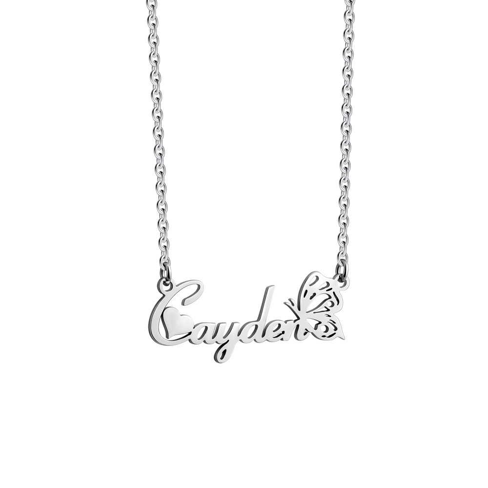 Personalized Butterfly Name Necklace Jewelry Gift for Women