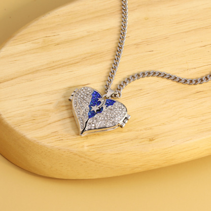 Personalized Picture Locket Angel Wings Heart Necklace
