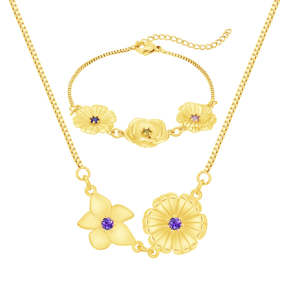 Personalized Birth Flower Necklace for Mother Grandma Jewelry Gift