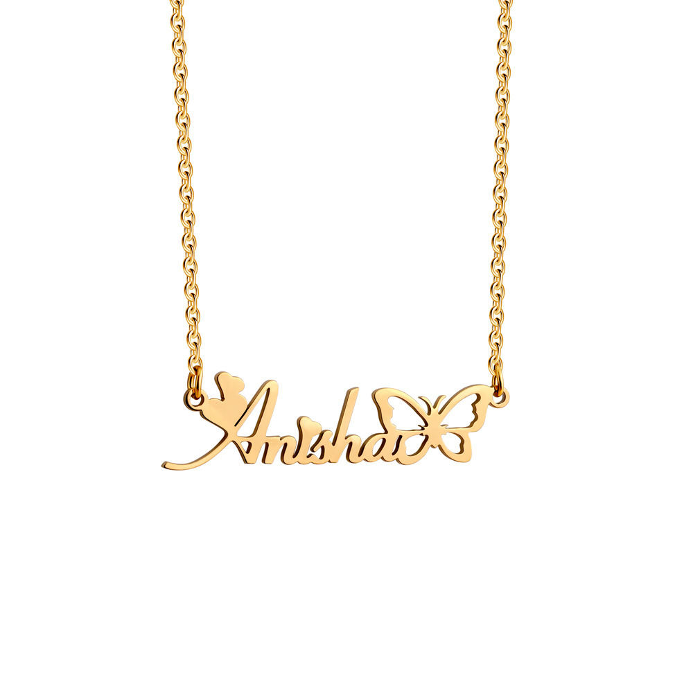 Personalized Butterfly Name Necklace Jewelry Gift for Women