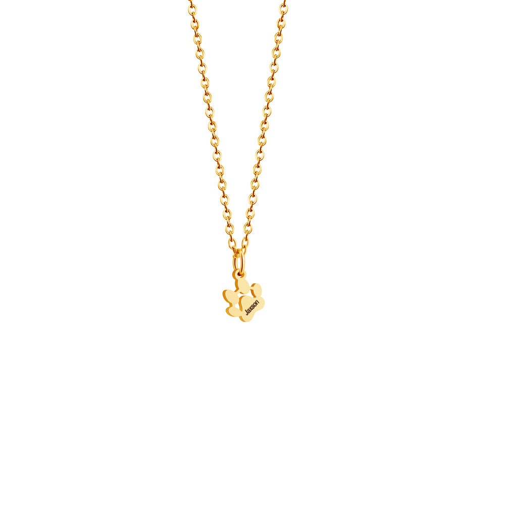 Personalized 1-5 Paws Necklace with Engraved Names Birthday Memorial G