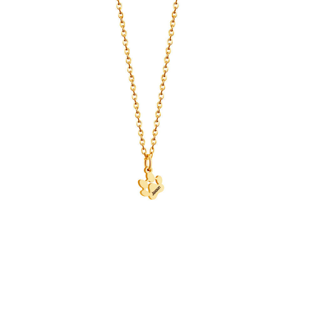 Personalized 1-5 Paws Necklace with Engraved Names Birthday Memorial G