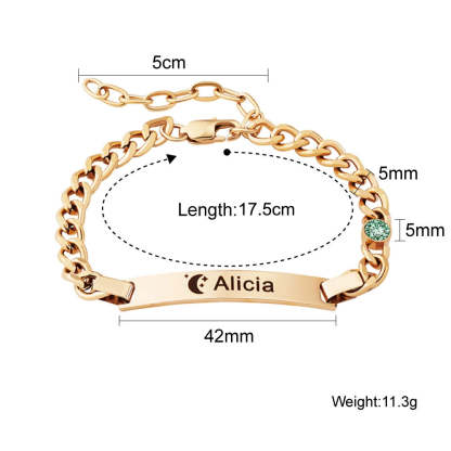 Personalized Dainty  Bracelet with Birthstone Birthday Valentine's Day Anniversary Gift for Girl Kid Women