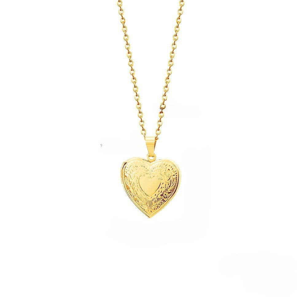 Personalized Dainty Heart Locket Necklace with Photo Valentine's Day M