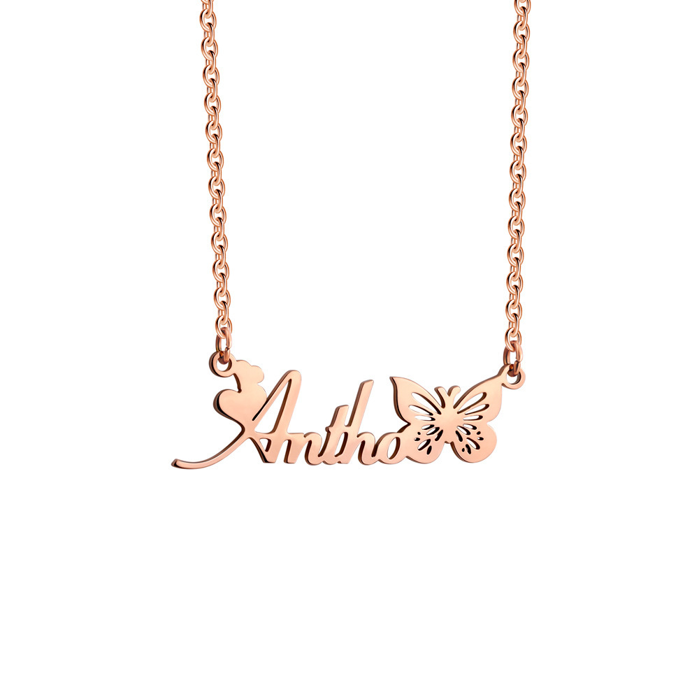 Personalized Butterfly Name Necklace Jewelry Gift for Women