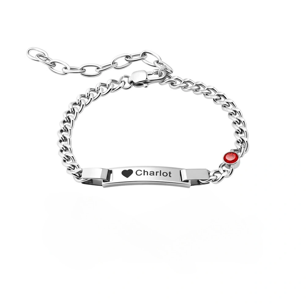 Personalized Dainty  Bracelet with Birthstone Birthday Valentine's Day Anniversary Gift for Girl Kid Women