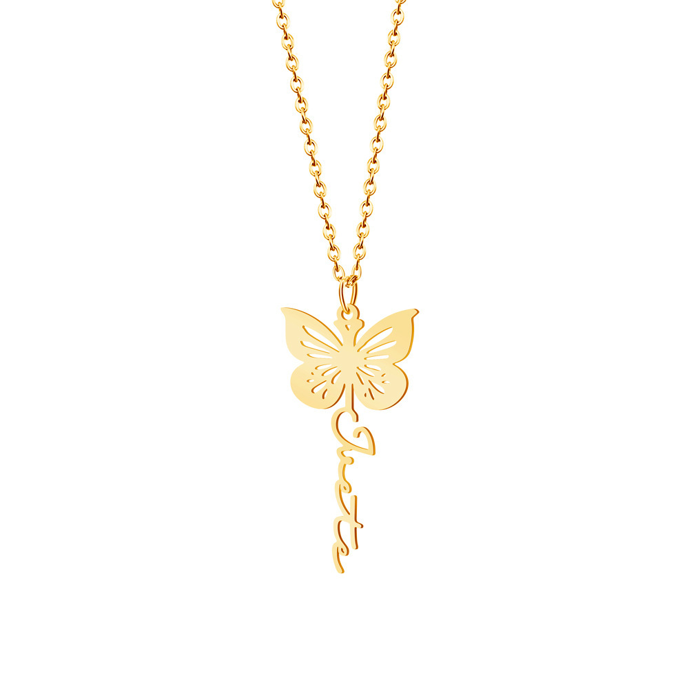 Personalized Butterfly Name Necklace Jewelry Gift for Women