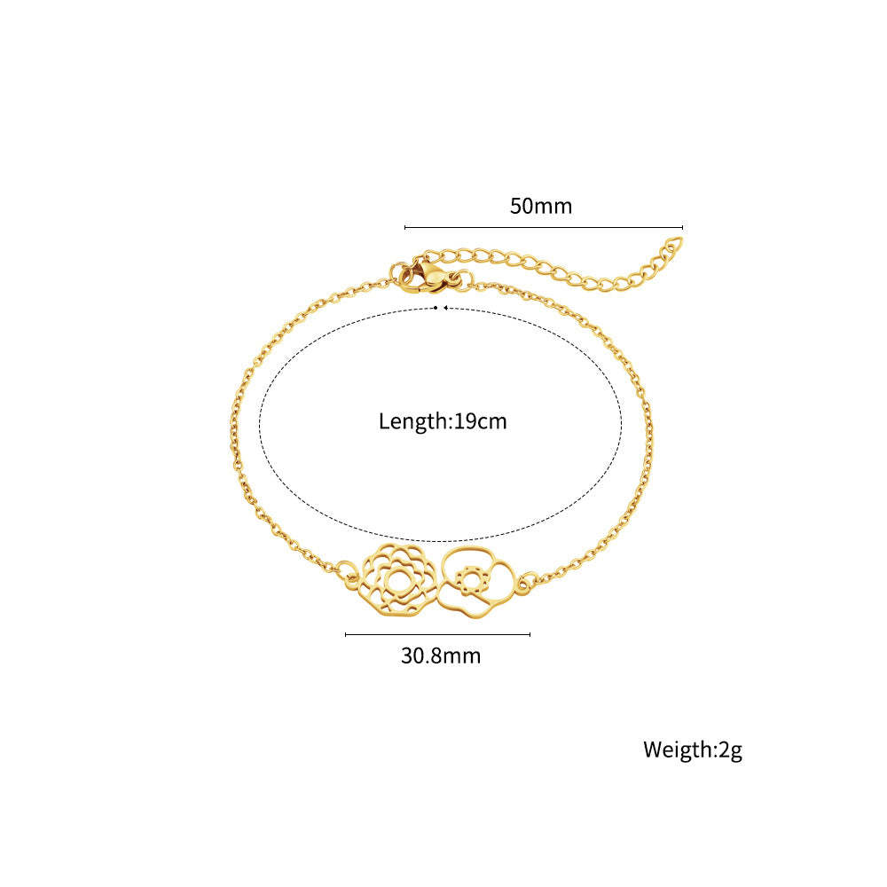 Personalized Minimalist Adjustable 1-8 Birth Flower Bracelet Charm Jewelry Birthday Christmas Gift for Women