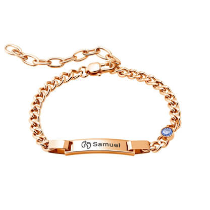 Personalized Dainty  Bracelet with Birthstone Birthday Valentine's Day Anniversary Gift for Girl Kid Women