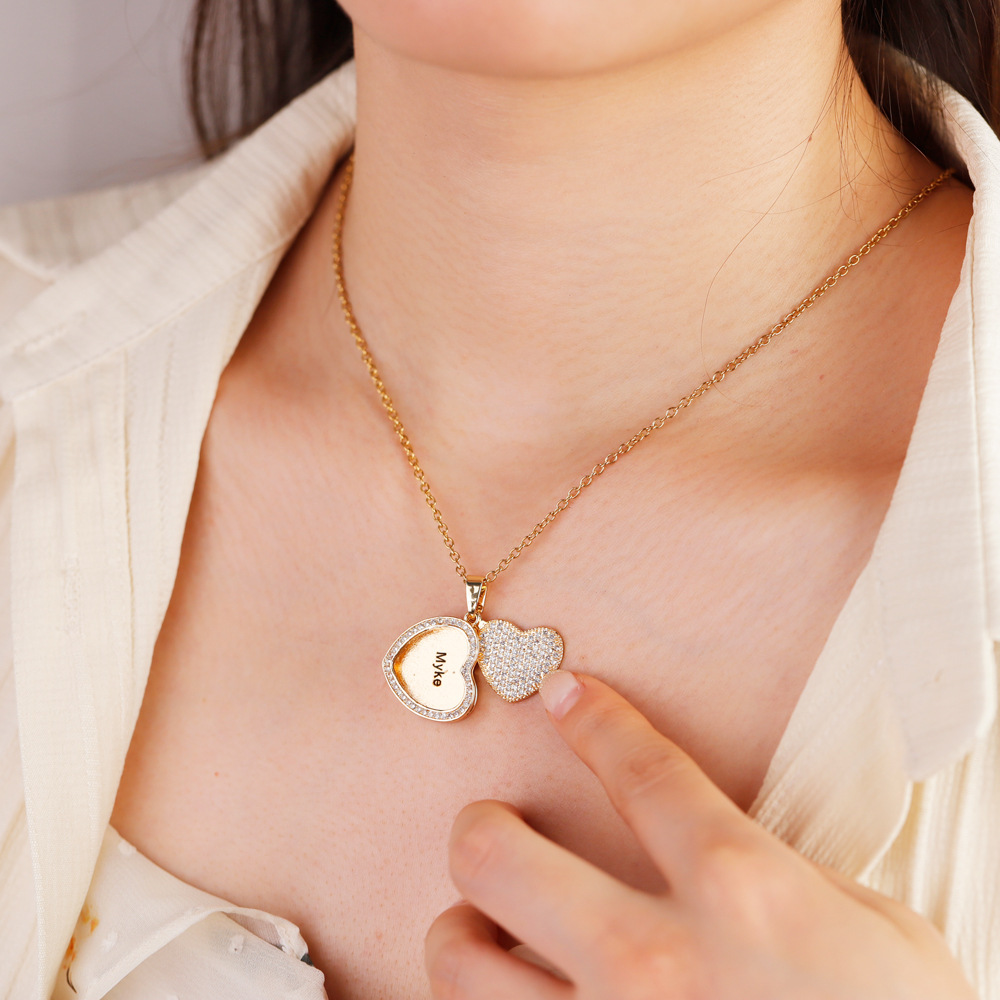 Personalized Heart Name Necklace Dainty Jewelry Birthday Anniversary Valentine's Day Gift for Women