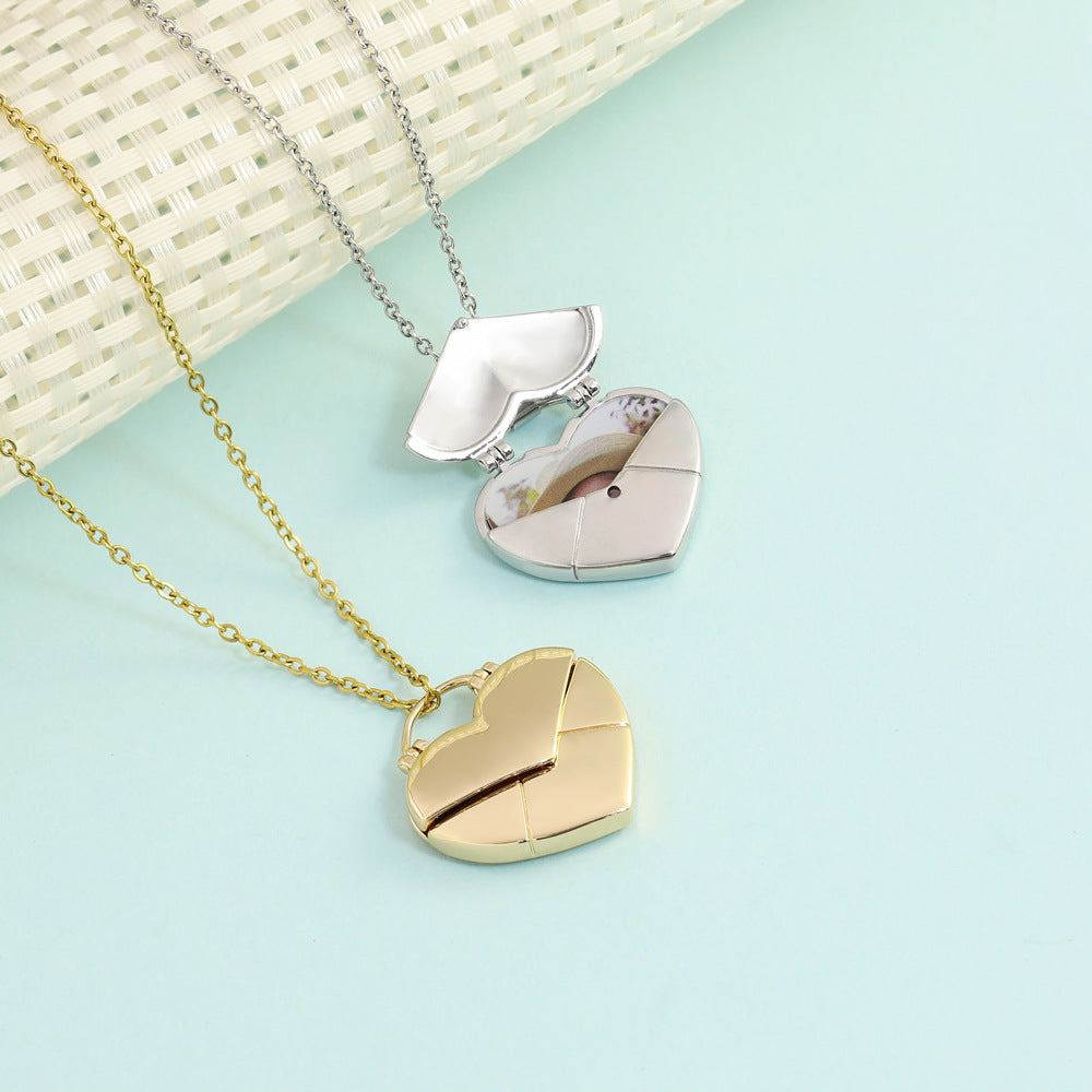 Personalized Heart Photo Locket Necklace Birthday Anniversary Gift for Her Valentine's Day Mother's Day Memorial Anniversary Gift For Women