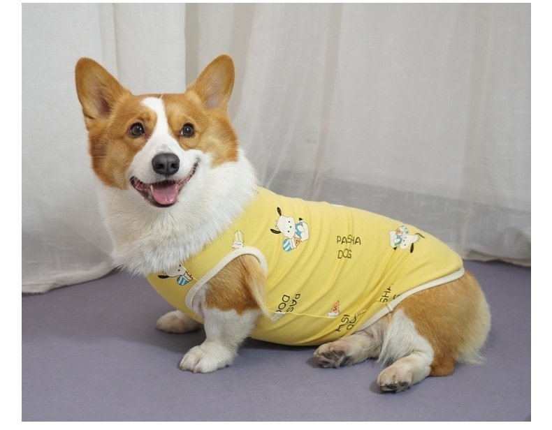 Summer Thin Cotton Vest for Pets - Breathable Design, Suitable for Corgis, Golden Retrievers, and Other Dog Breeds