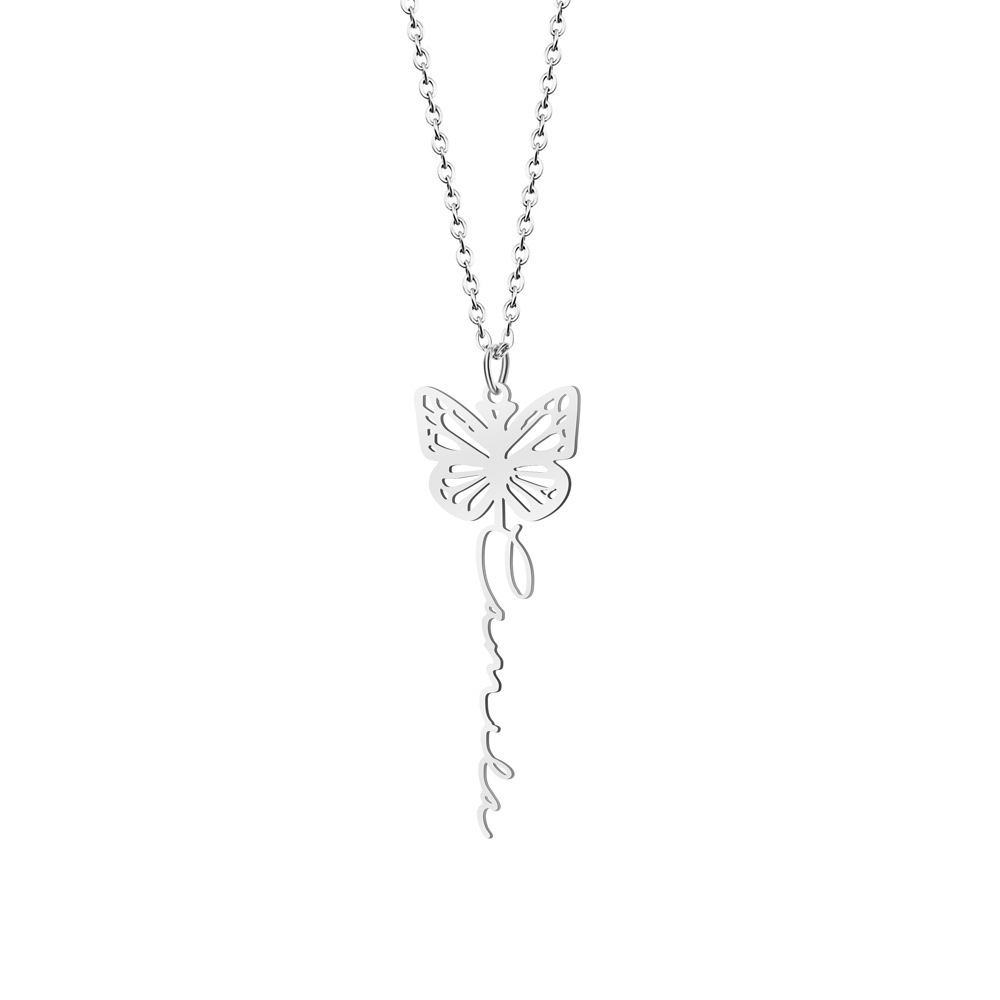 Personalized Butterfly Name Necklace Jewelry Gift for Women