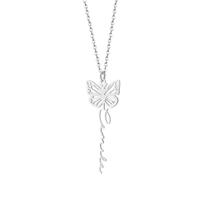Personalized Butterfly Name Necklace Jewelry Gift for Women