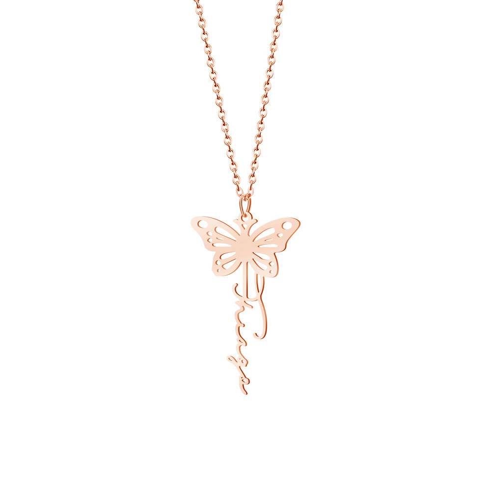 Personalized Butterfly Name Necklace Jewelry Gift for Women