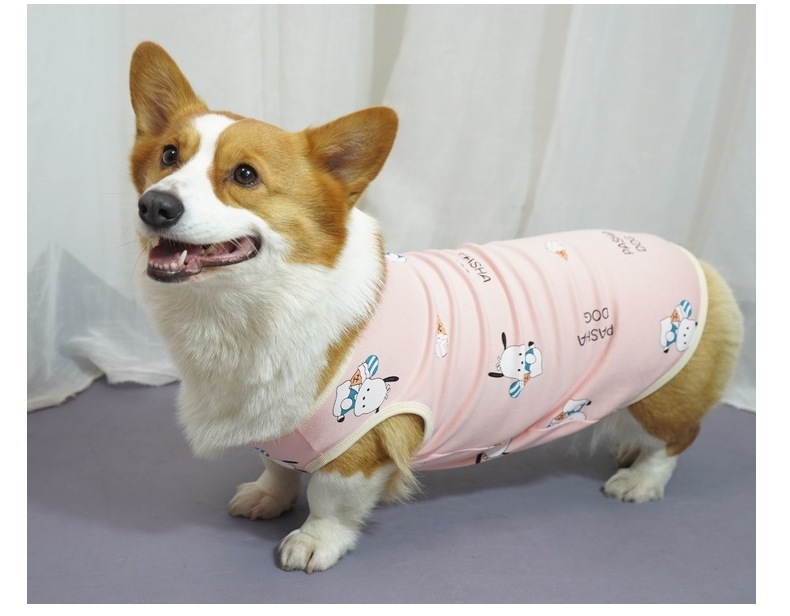 Summer Thin Cotton Vest for Pets - Breathable Design, Suitable for Corgis, Golden Retrievers, and Other Dog Breeds