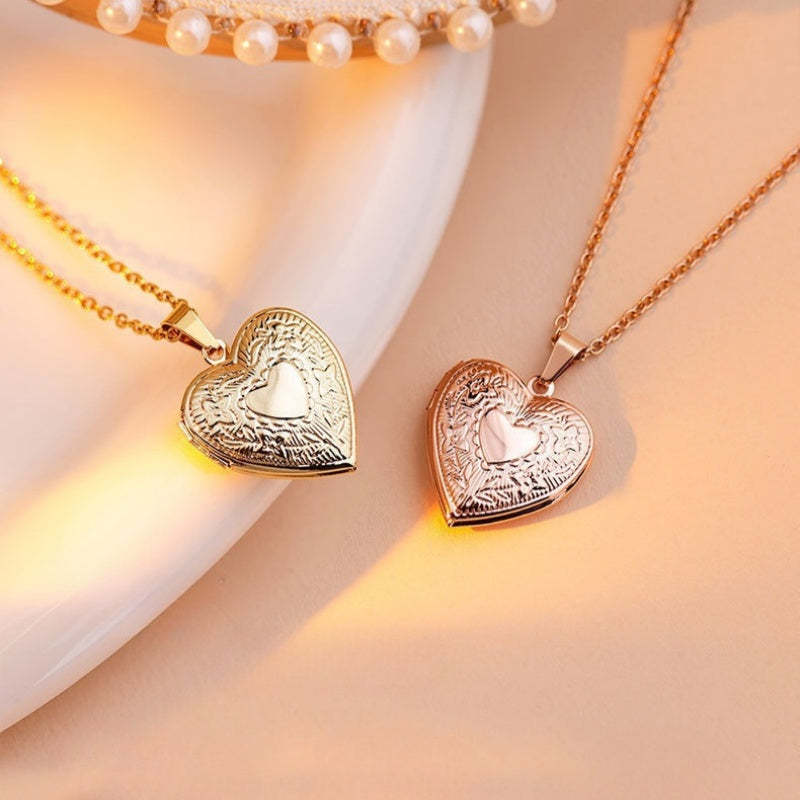 Personalized Dainty Heart Locket Necklace with Photo Valentine's Day Mother's Day Memorial Anniversary Gift For Women