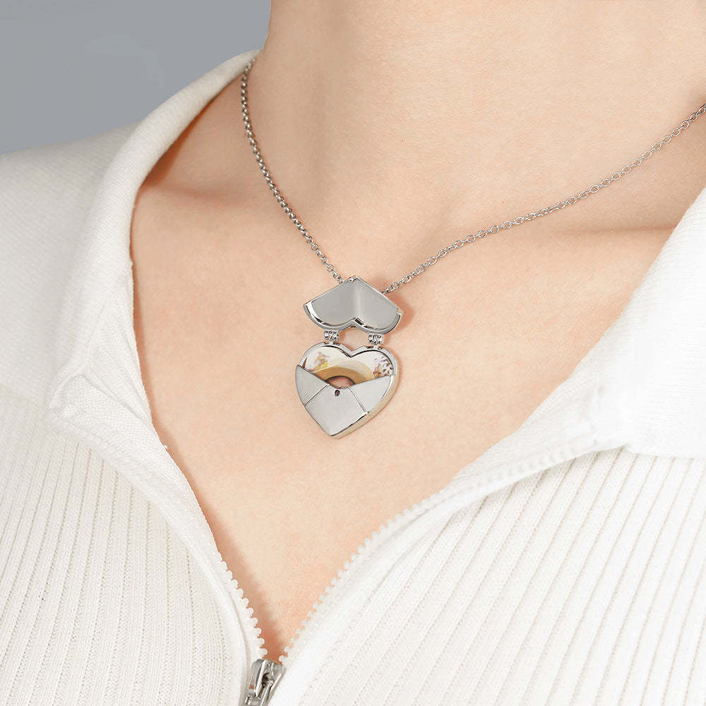 Personalized Heart Photo Locket Necklace Birthday Anniversary Gift for Her Valentine's Day Mother's Day Memorial Anniversary Gift For Women